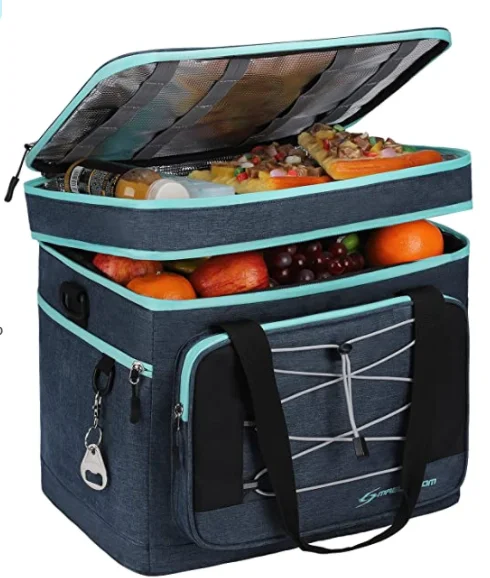 Portable thermal insulation bag large capacity double thick aluminum foil bento lunch box bag diagonal refrigerated