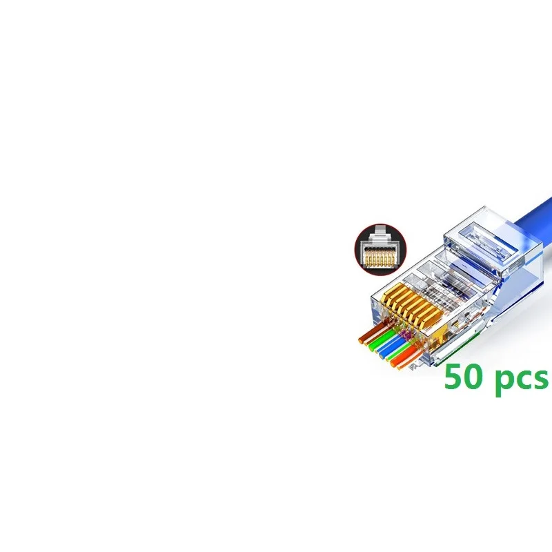 Hot selling RJ45 Connector Pass Through Cat6 50 Pack