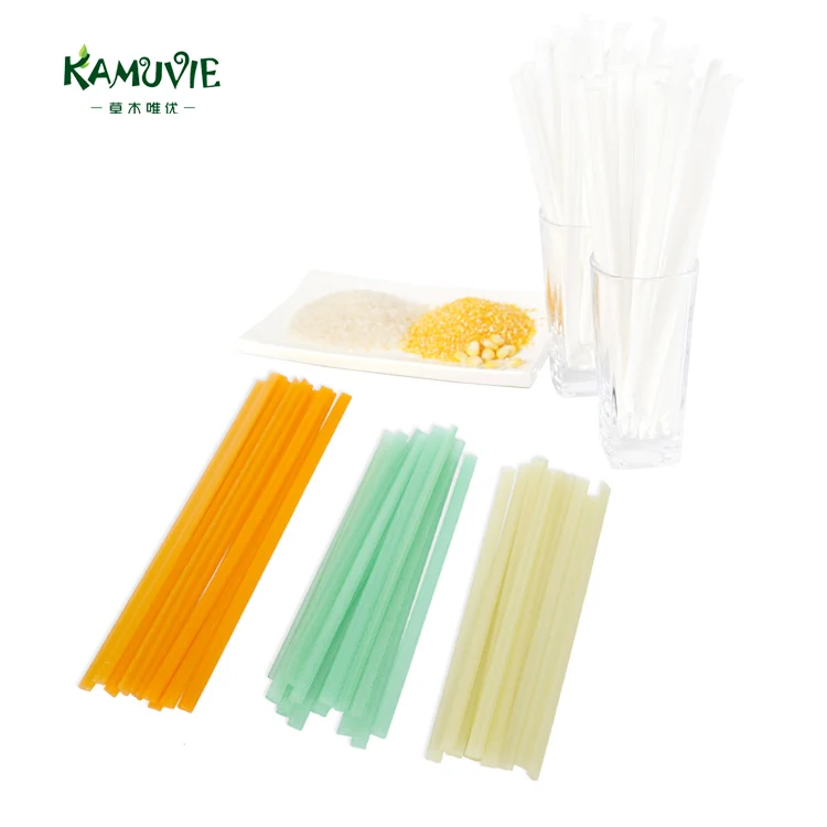 Kamuvie 140mm*5.5mm Customized product biodegradable disposable Eco-Friendly edible honey stir stick Rice coffee stir sticks