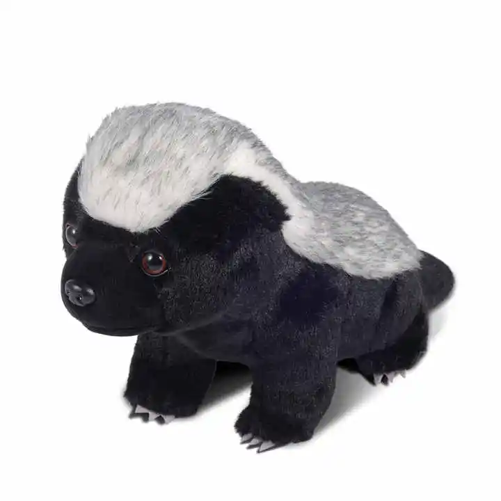 Playful honey badger plush toy stuffed animal toys custom toy factory manufacturer supplier gift for kids baby children