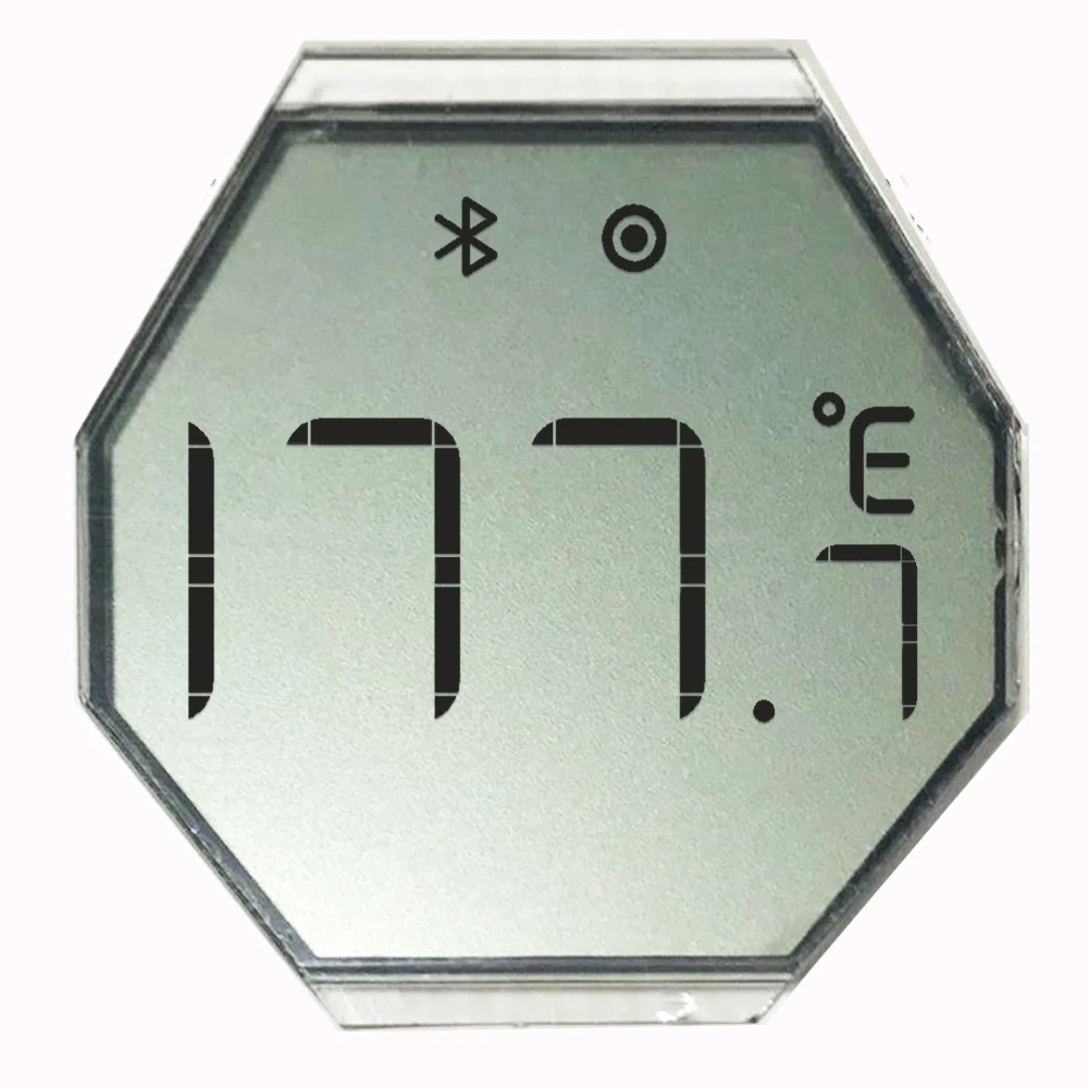 Round Octagonal HTN Segment LCD Display Positive LCD With ZEBRA Connector