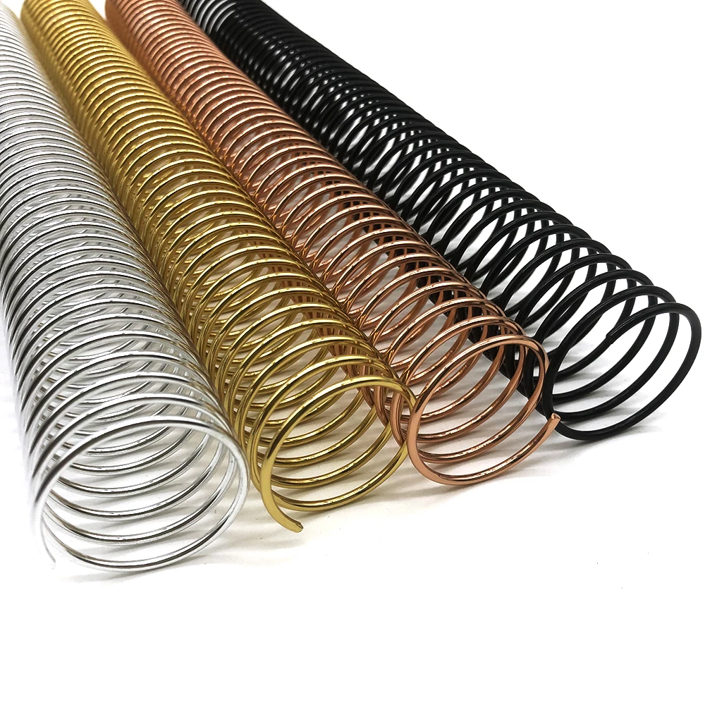 Spiral Binding Hot Sale A4 size 48rings 4:1 pitch Notebook Binding Single Spiral Coil Wire Rose Gold Aluminum Spiral Coil Silver