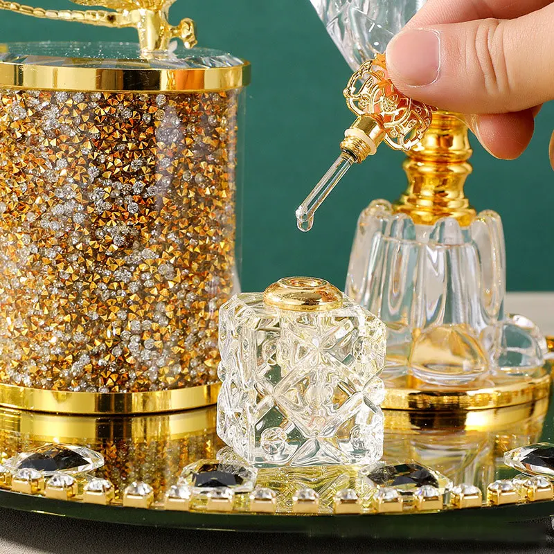 2024 Lotus Bakhoor Incense Burner Set Luxury Crafts Crystal Incense Burner Set Encensoirs Incense Burner Mubkhar Crystal