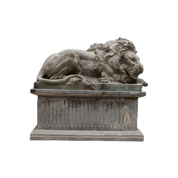 Granite hand carved garden decoration lions statue for sale