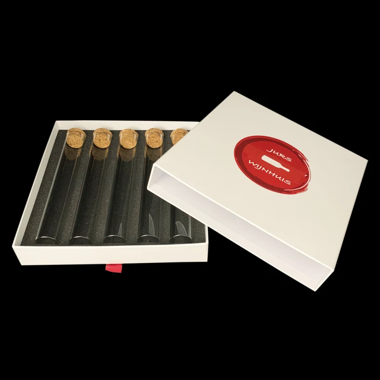 Custom Logo Design Made in China Empty Packaging Wine Tube Drawer Sliding Packaging Paper Boxes