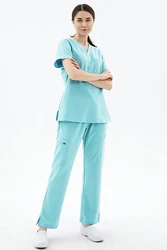 Hot Sale Doctor Medical Nursing Short Sleeve Uniform Clinic Scrub Sets