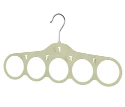 5 Hole Non Slip Tie Rack & Belt Holder with Hooks Velvet Scarf Hanger