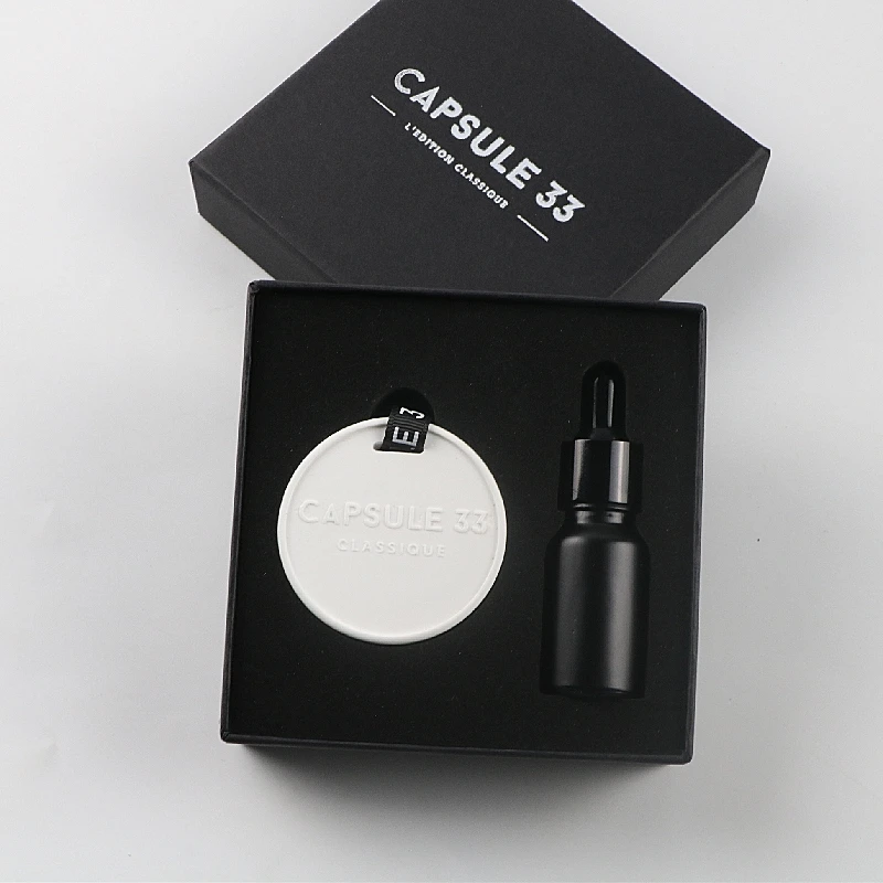 OEM Customized Luxury Hanging Fragrance Plaster Gift Aroma Stone Car Air Freshener Pendant  Ceramic Solid Scent Perfume