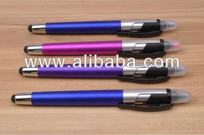 Multifunction 3 in 1 stylus pen with highlighter