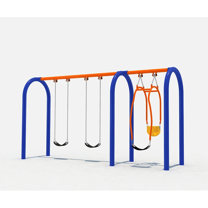 Double swing outdoor playground amusement park swing children garden toys kids game equipment