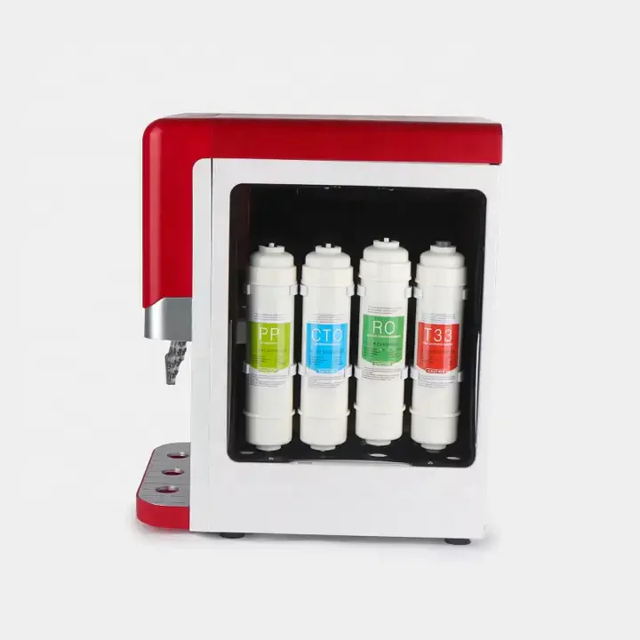 Household Customized hot cold normal three taps RO water filter desktop water dispenser compressor cooling water cooler