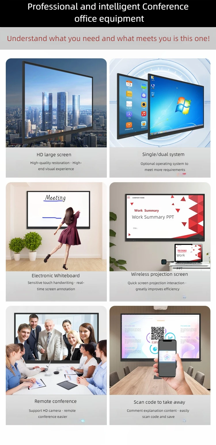 GPINXIN 55 65 75 85 86 98 110 Inch Interactive Flat Panel 4k Lcd Digital Interactive Smart Boards For Schools Teaching