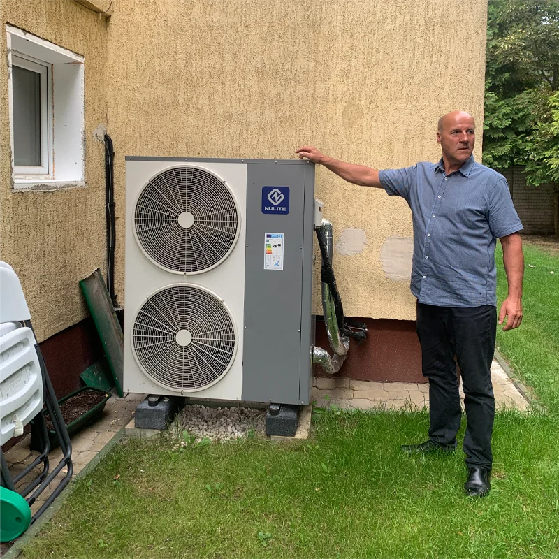 Nulite commercial 30kw 40KW monoblock dc inverter r410a heat pump water heater and heating device