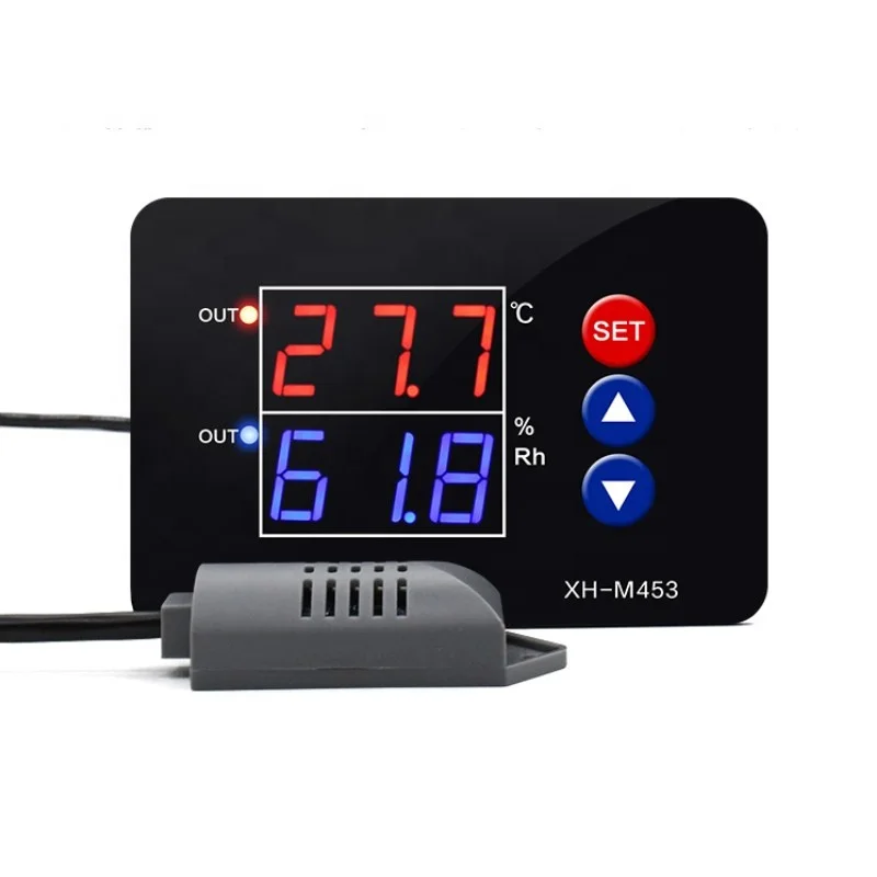  XH-M453 12-24V 110-220V Dual Digital Display Temperature Humidity Controller Module Smart Thermostat Incubator