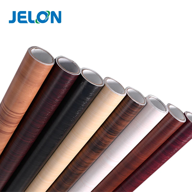 Good product gloss wood gain self adhesive PVC film roll and PVC lamination film for furniture