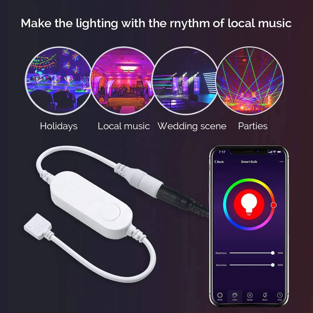 2023 Горячая Tuya Smart WiFi умная Светодиодная лента с цветовой моделью RGB 4pin / RGBW 5pin для выбора