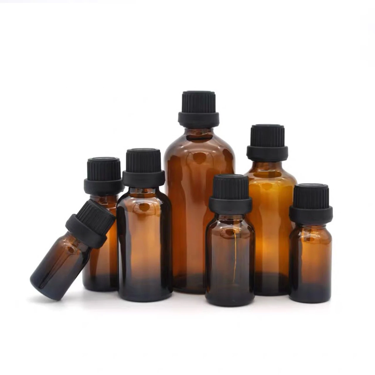 Best Services 5ml 10ml 20ml 30ml 50ml 100ml  Cosmetic Essential Oil Bottle Amber Glass Drop And Screw Cap Bottles