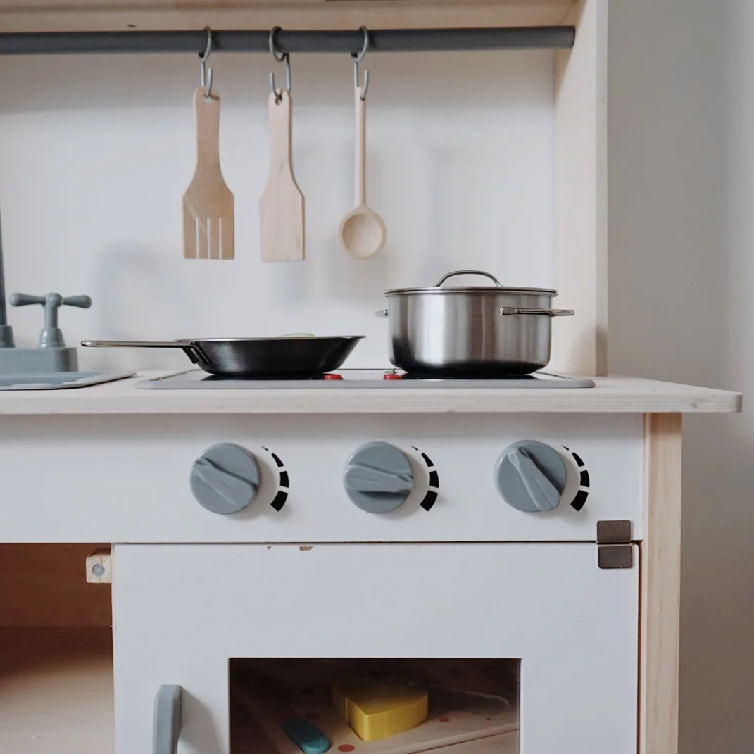 Funny wooden kitchen whole set for house play royal  kitchen cooking set stove large modern kitchen toy