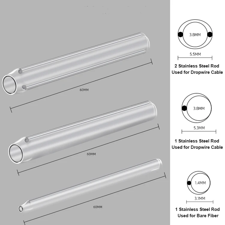 Hot Heat Shrinkable Splice Protection 60mm Fiber Optic Sleeves