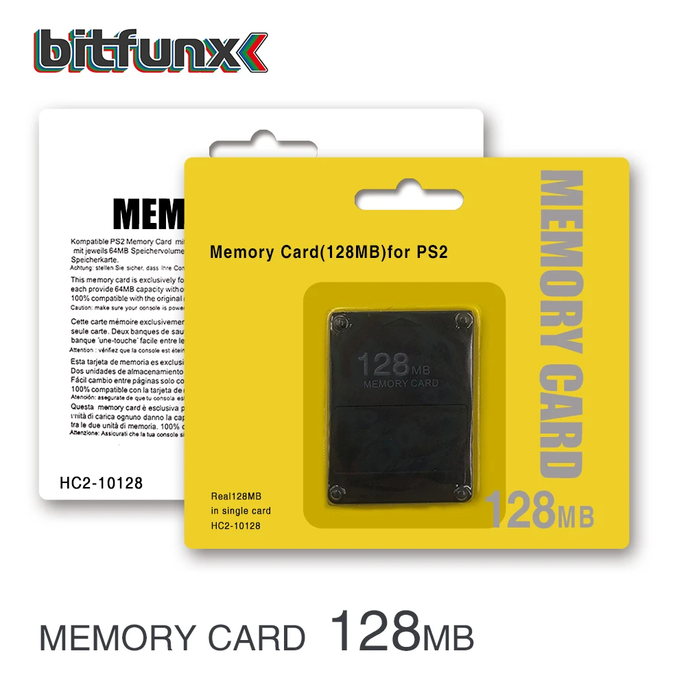 
Аксессуары для видеоигр Bitfunx, оптовая продажа, карта памяти 128 Мб для SONY PS2 PlayStation 2 