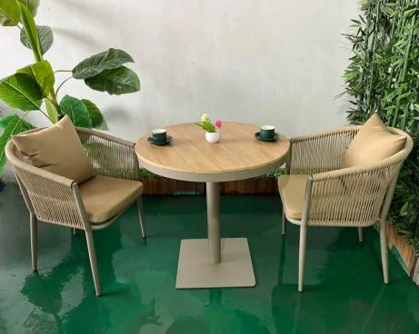 Бистро из ротанга, уличное кресло, кафе, сад, балкон, алюминиевая плетеная мебель из ротанга