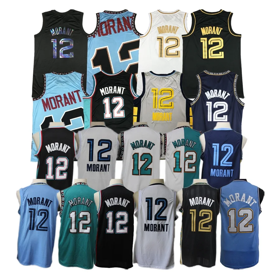 Оптовая продажа, баскетбольные Джерси #12 Ja Morant, Джерси для мужчин, быстросохнущие, высокого качества