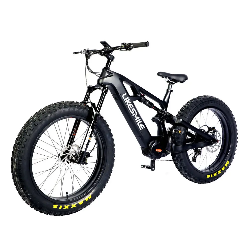 Carbono fibra bicicleta electrica E MTB 1000 Вт Bicicleta de montana con мотор центральный para neumaticos gordos