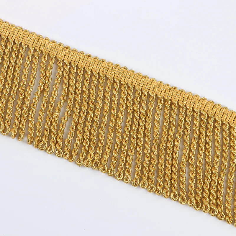 Gold metallic twisted metallic bullion fringe for flag