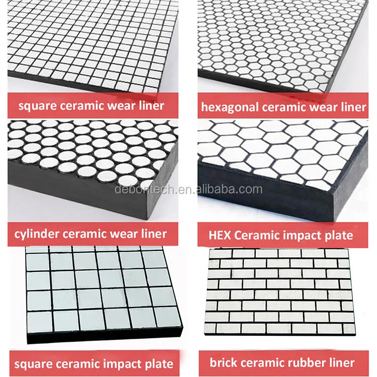 Ceramic Wear Lining Rubber Back Ceramic Liner