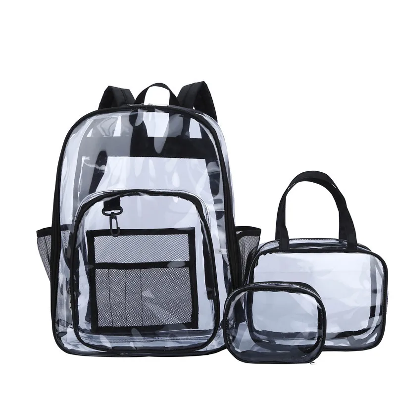 Best seller waterproof mini transparent clear pvc backpack school custom small transparent pvc bag