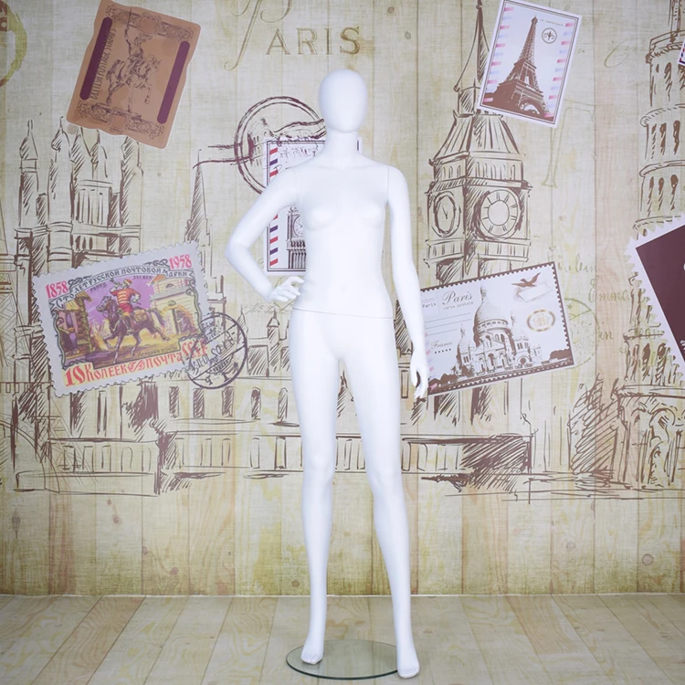 Fashion Full Body Matte White Dress Forms Adjustable Abstract Female Mannequins