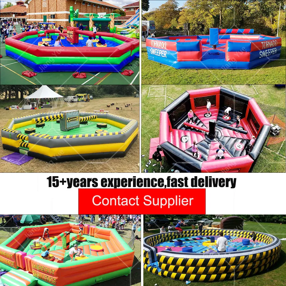 Hot Inflatable Wipeout Obstacle Course For Sale , Inflatable Meltdown Game Machine Sale