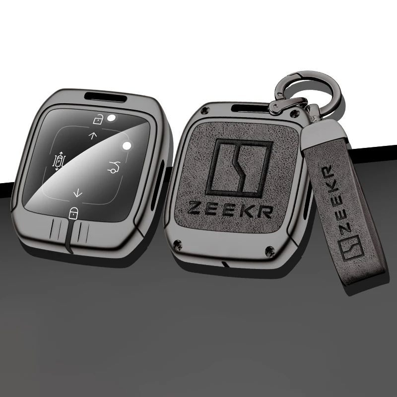 High Quality Zinc Alloy Leather Car Key Case Cover For ZEEKR 001 Holder Keychain Keyless Protector Styling Accessories