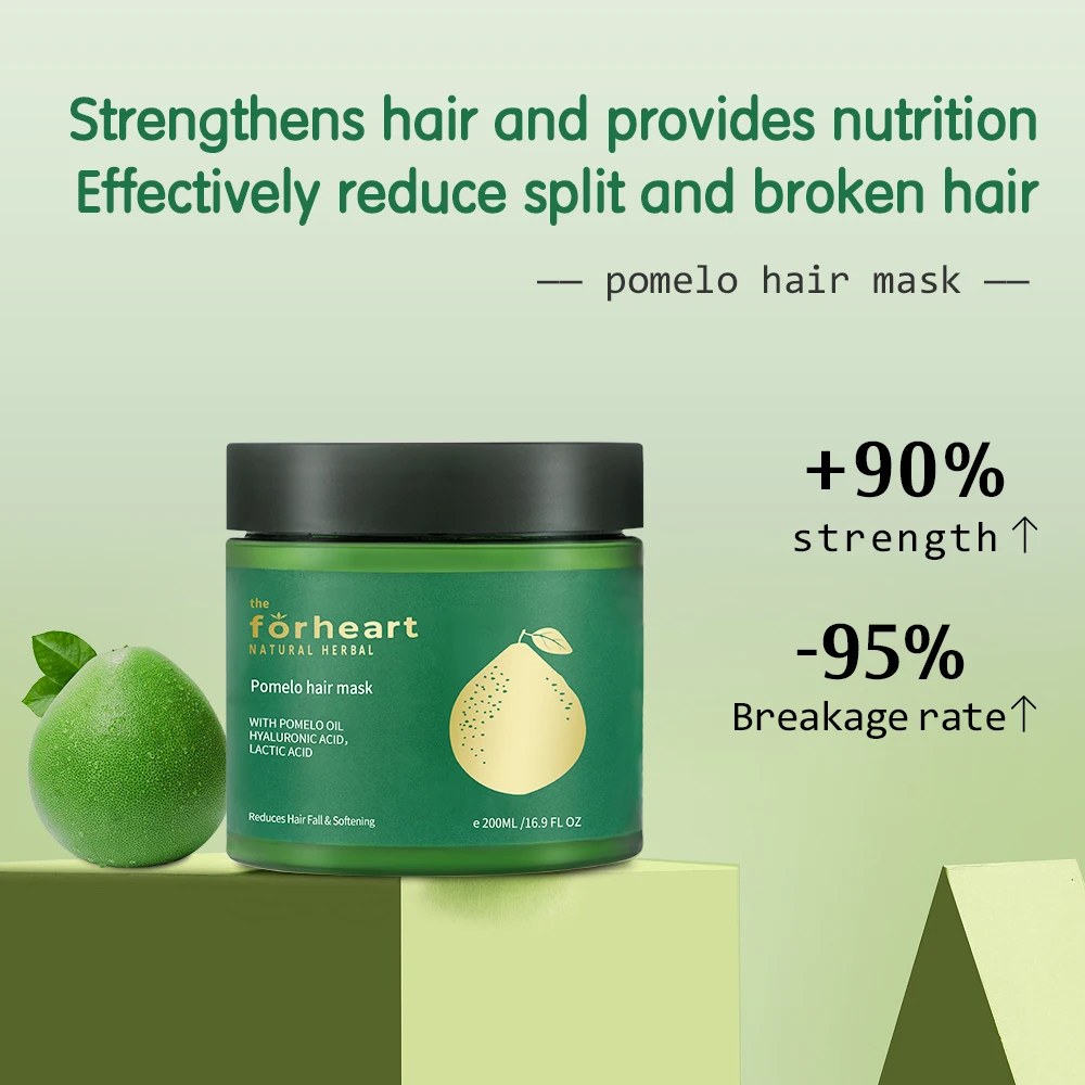 OEM/ODM 100% Natural Plant Hair Mask  Collagen Treatments Moisturizing Smooth Repair Dry And Damage Hair  Mask Pomelo Hair Mask