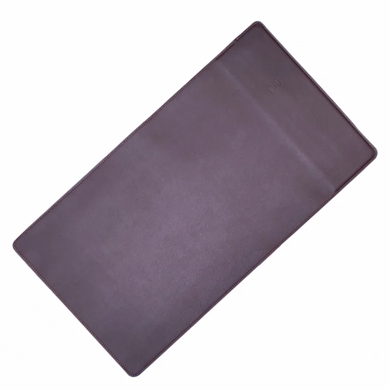 Customised Waterproof PU Leather Black Multifunctional 2 In 1 Mobile Phone Wireless Charger Mouse Pad Mousepad