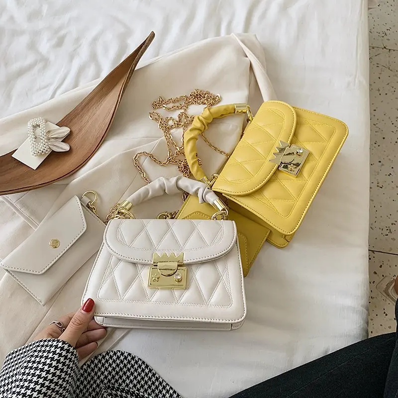 
Crossbody Bag Handbag Fashion Korean Style Cheap Embroidered PU Leather handbags women shoulder long strap bag with change purse 