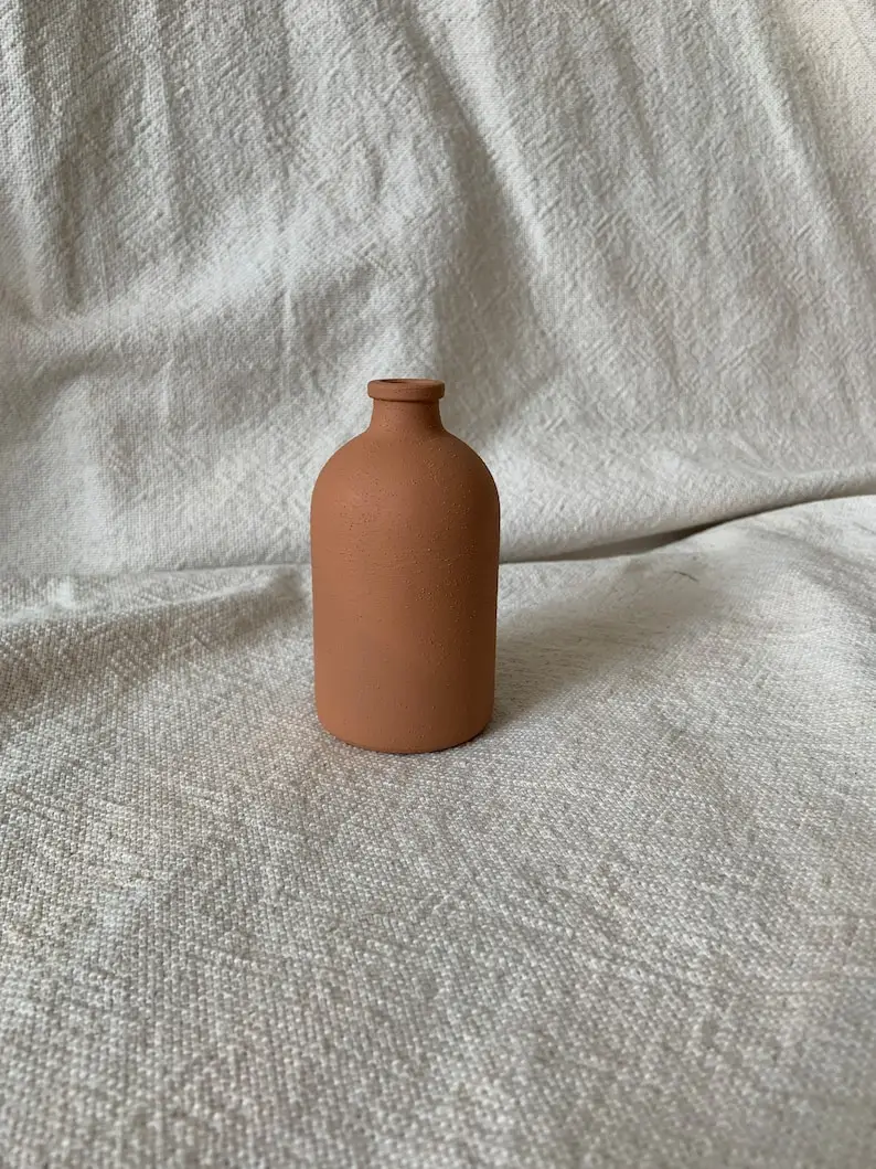 Uobobo Boho Matte Textured Mini Stubby Vase For Dried Flowers 9 Colours Available  Faux Terracotta Dried Flower Vase