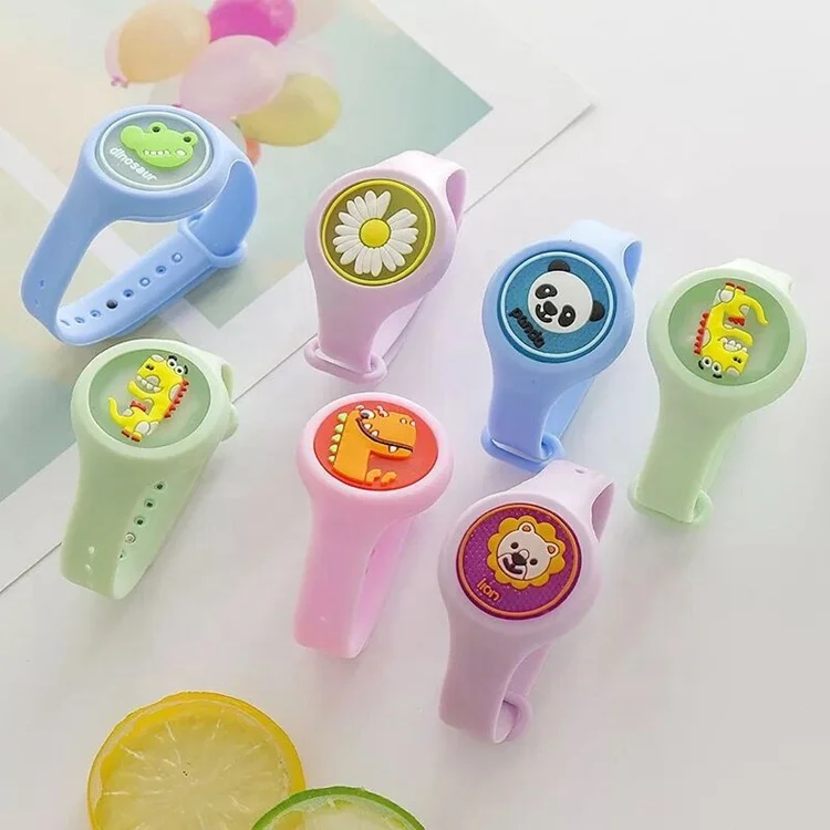 2020 hot sale flash cartoon mosquito repellent watch plant essential oil factory wholesale cheap luminous anti-mosquito bracelet