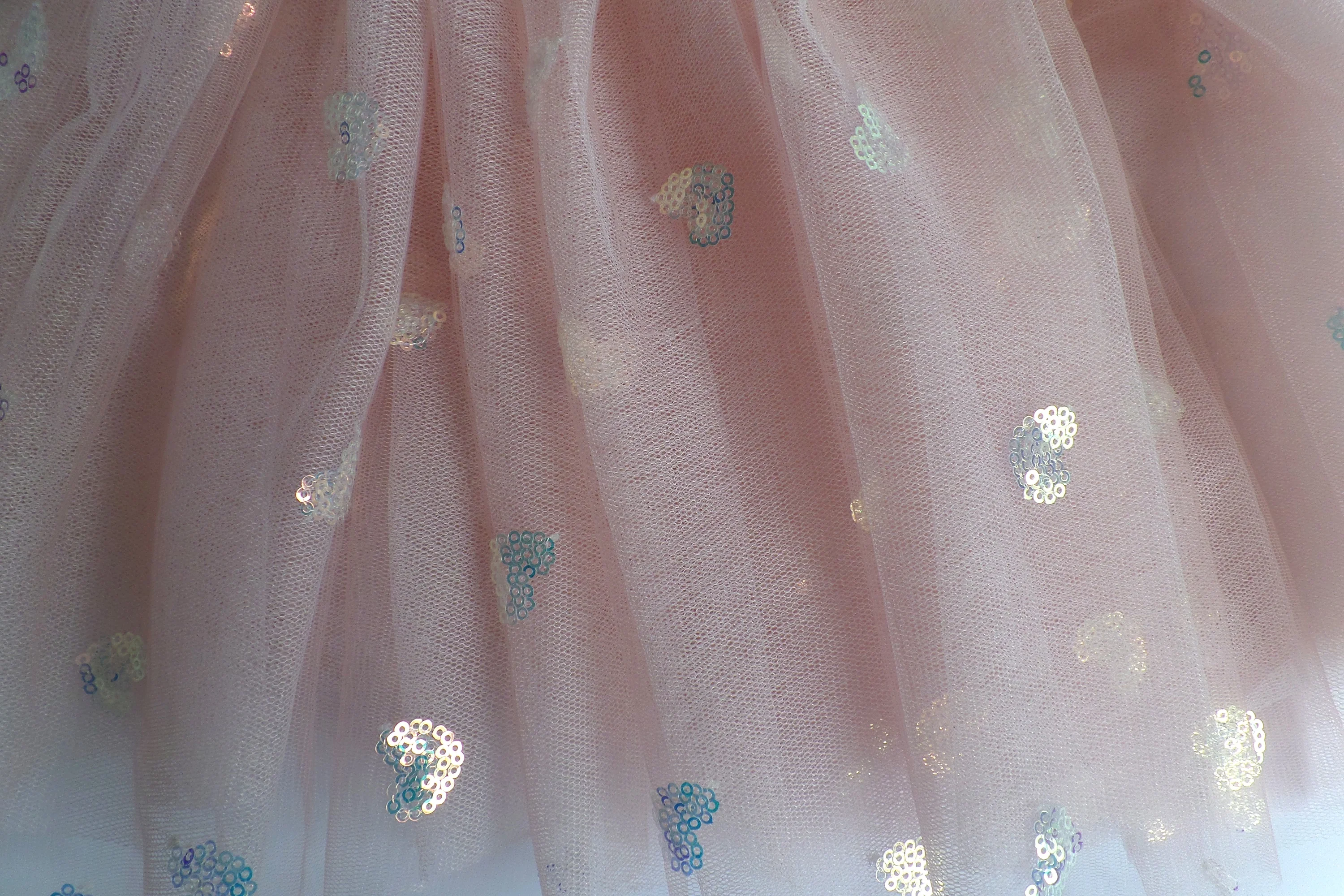 Girls Mesh Skirts Princess Pretty Love heart sequin Tutu Embroidery  Lace Dance Clothes with butterfly wings set for girl