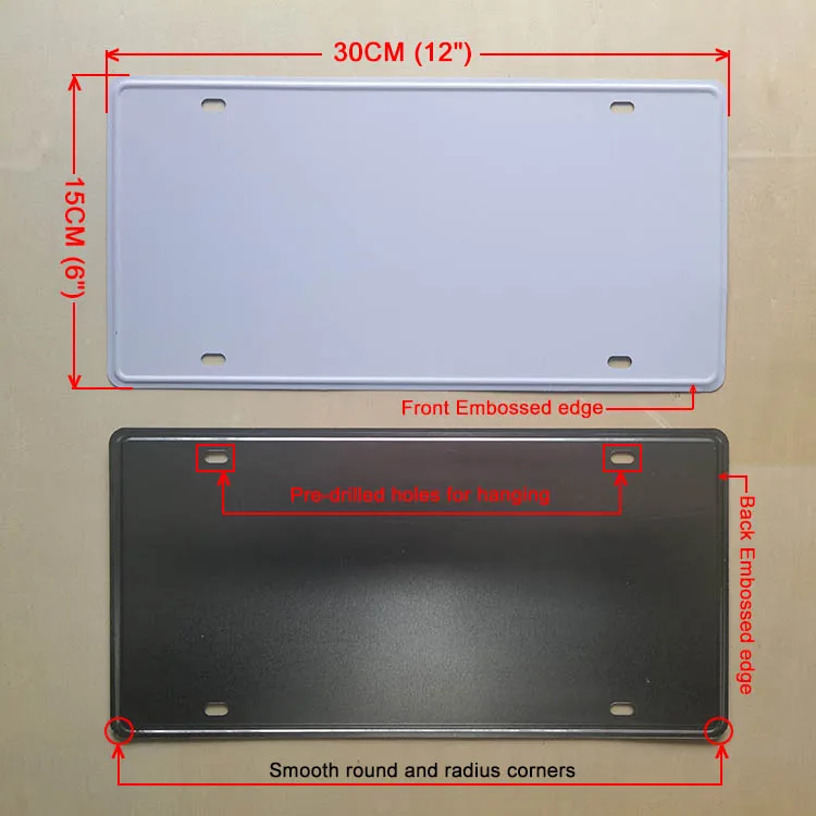 China Factory Wholesale Blank metal sign Customized Metal Poster Embossed Tin Sign Wall Decor different size shape Tin Plate