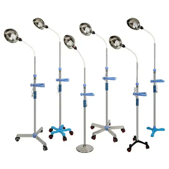 Hot selling hospital stainless steel mobile gooseneck reflector with wheel inspection light