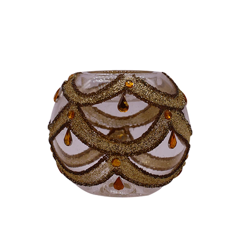 Newest handmade 8.5 cm *8.5 cm*  10 cm blown glass candle holder holiday celebrating decorations round glass crafts