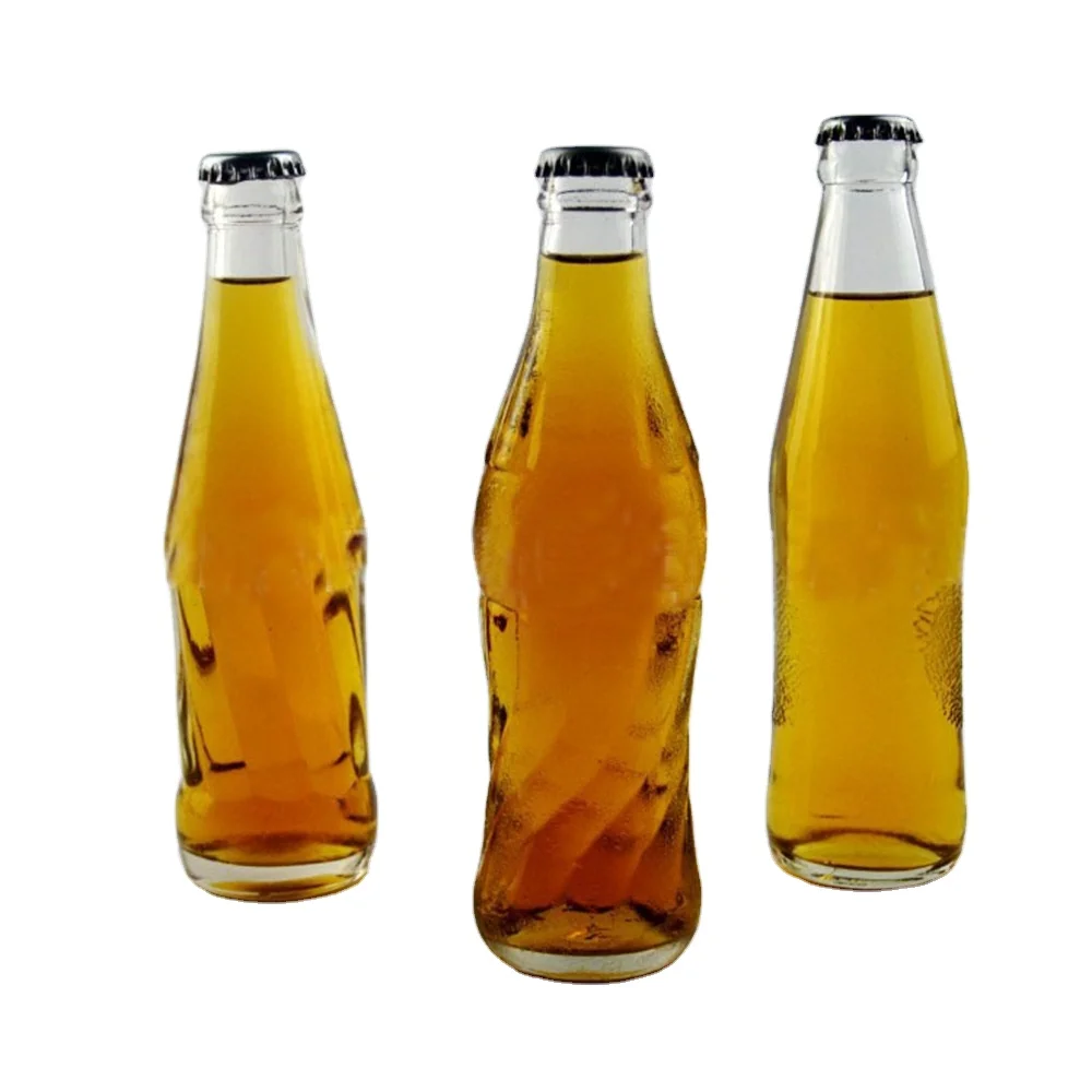 Wholesale 240ml 8oz 24cl empty cheap price clear glass carbonated beverage Sodas glass bottles