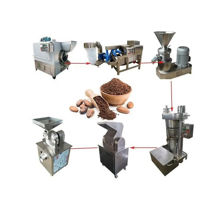 Cashew Plant Equipment Cacao Butter Grinder Alkalized Cocoa Powder Making Processing Machine