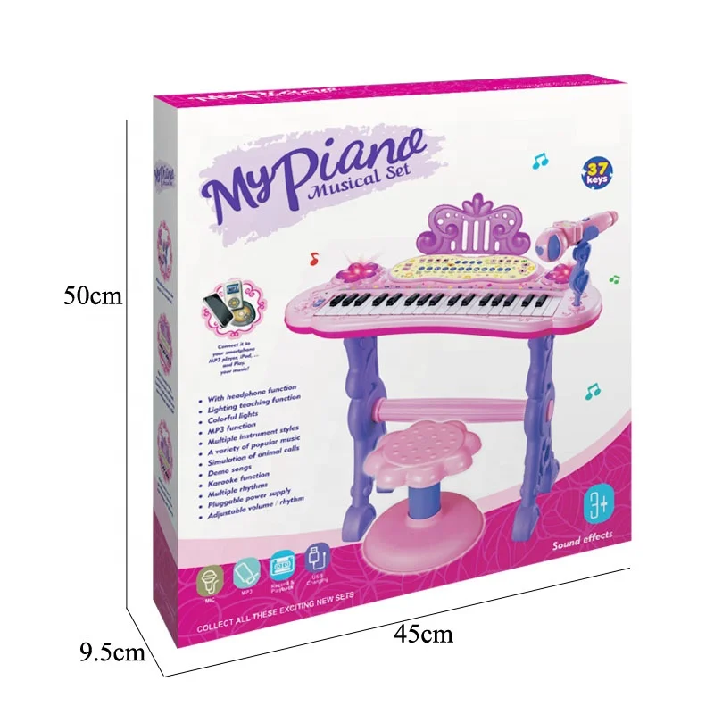 Musical Instrument Multifunction 37 Keys Keyboard Electronic Piano Drums Toys Set Piano Keyboard Musical Toy