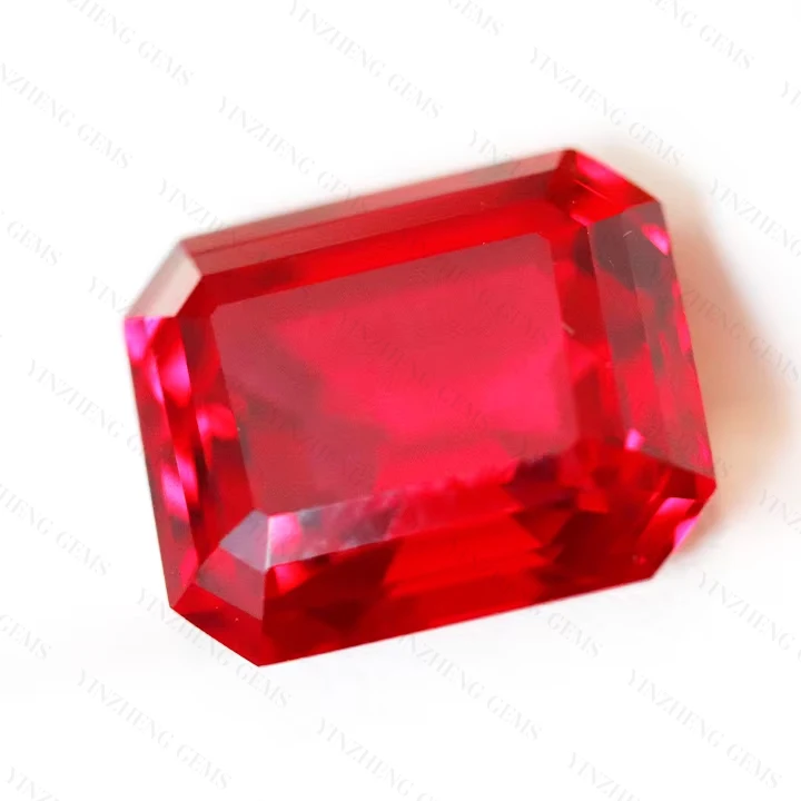 YinZheng Manufacturers wholesale lab diamonds oct step cut pigeon blood ruby lab grown loose stones
