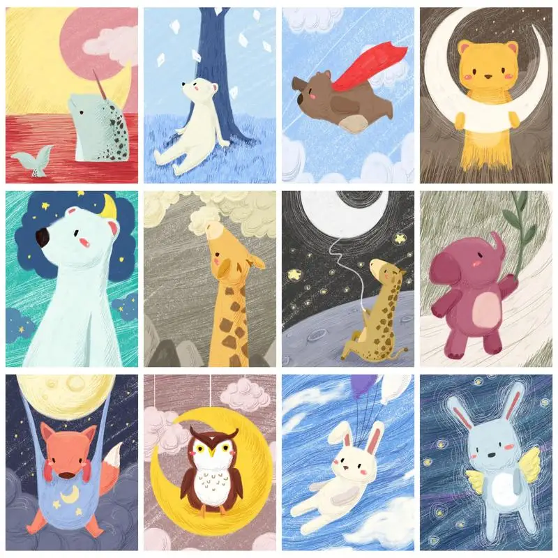 DIY digital painting picture coloring zero-based hand-painted oil painting unique gift home decoration children