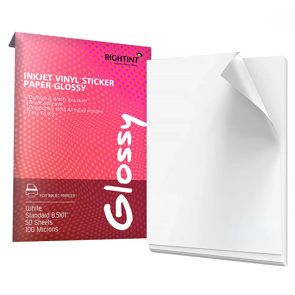 Premium A4 High Glossy White Waterproof Self Adhesive Back Inkjet Printer Photo Sticker Paper