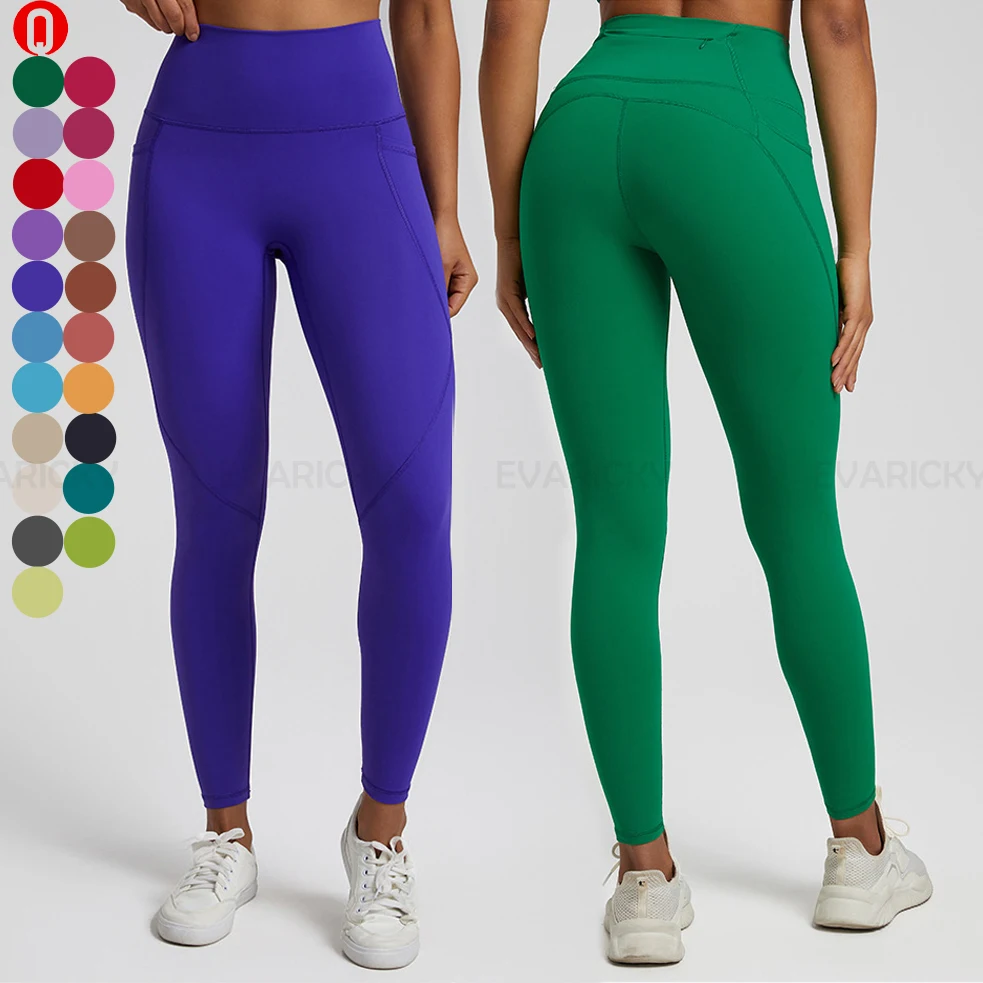 Side Pocket Yoga Pants Inner Pocket Leggins 2023 Casual Double Pocket Design No Camel Toe Yoga Leggings For Women Gym
