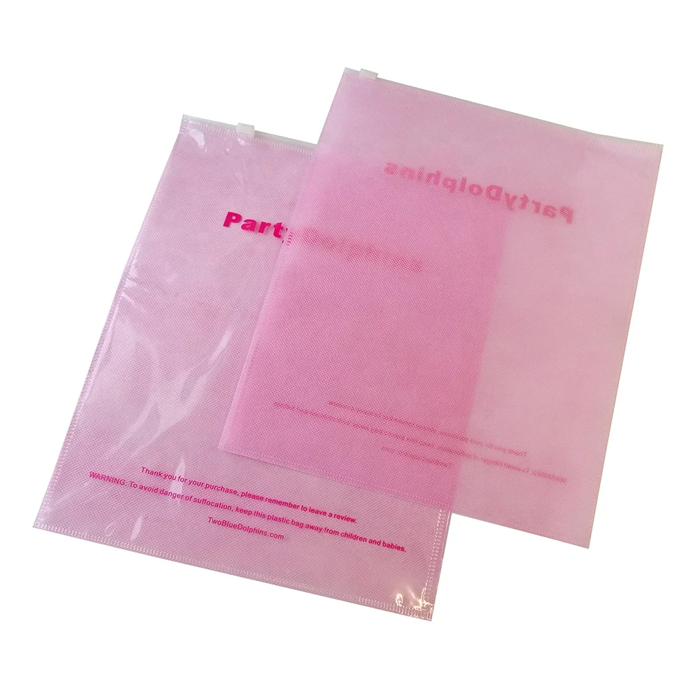CPE plastic zipper clothes bag with non woven fabric one side
